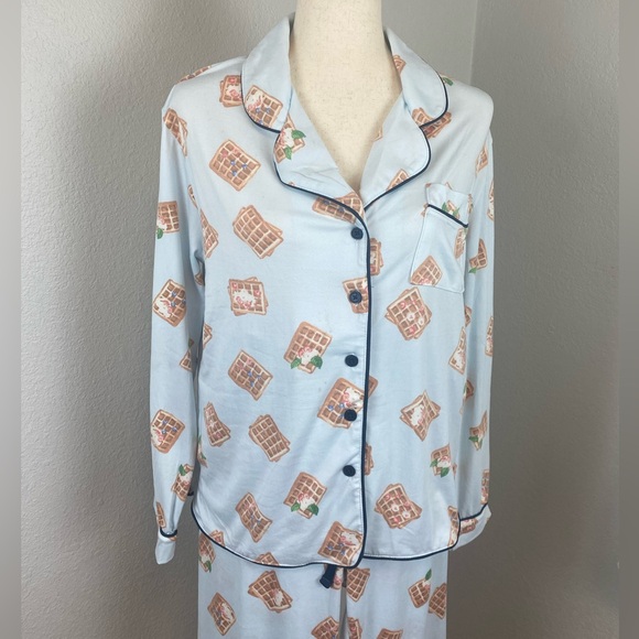 Honeydew NWT FLAW Quiet Night Sky Blue Waffles PJ Set Size Small - Picture 2 of 6